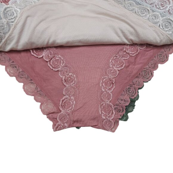 Laura Ashley Womens Lace Trim Bikini Panties 7-Pack XL Super Soft Rayon Spandex - Picture 10 of 15